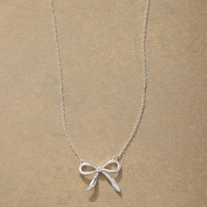Silver Bow Necklace - 113253